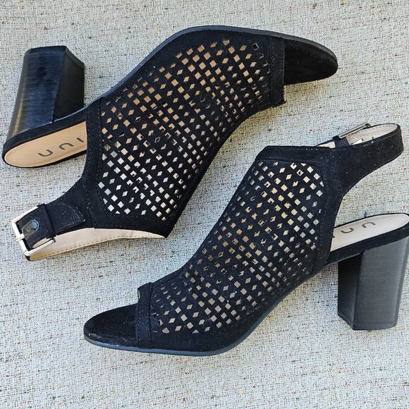 Unisa Pryce Sandal Booties Slip On Peep Toe Block Heel Sandal Size 7.5 - Picture 9 of 13